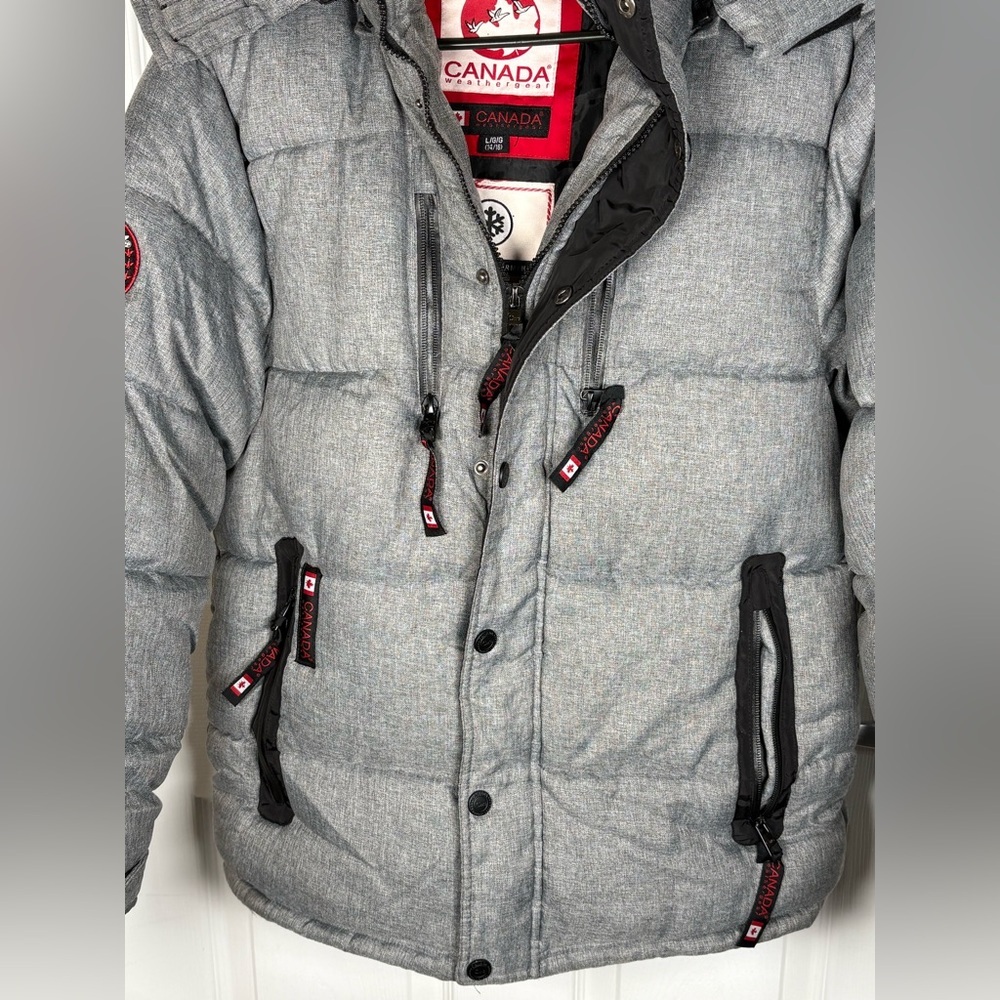Canada Weather Gear heavyweight puffer‎ jacket in gray heather with black trim. - Picture 7 of 13